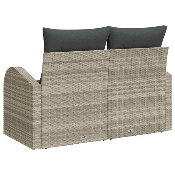 vidaXL Zahradní sofa Světle šedá 124 x 62 x 69cm polyratan