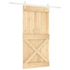 vidaXL Posuvn&eacute; dveře Př&iacute;rodn&iacute; a b&iacute;l&aacute; 100 x 210 cm Masivn&iacute; borov&eacute; dřevo