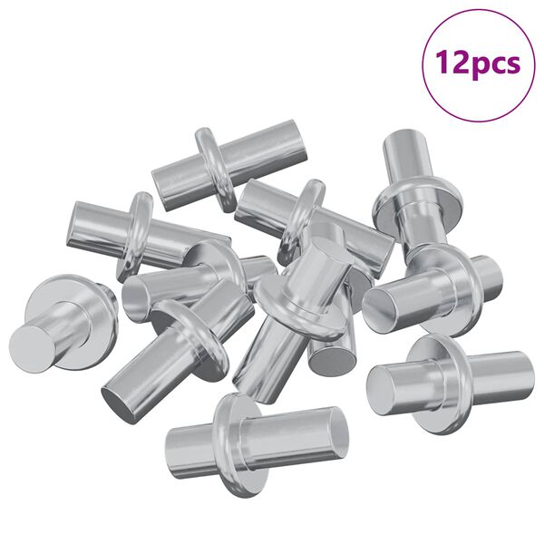 vidaXL Policejn&iacute; h&aacute;ček 12 pcs Stř&iacute;brn&aacute; 8,6 x 8,6 x 14,6 mm Ocel