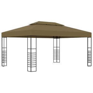 vidaXL Altán se zatahovací střechou 3 x 4 m taupe 180 g/m²