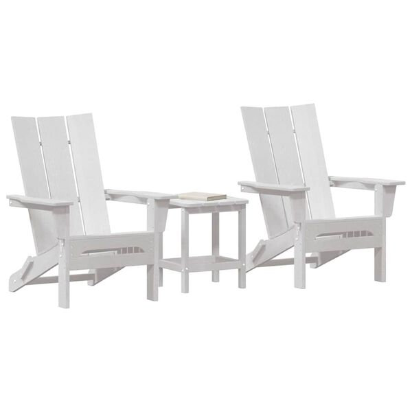 vidaXL Zahradní lounge nábytek 3 pcs Bílá 38 x 38 x 46 cm Plast
