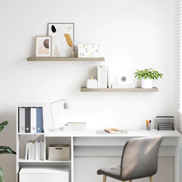 vidaXL Plovouc&iacute; n&aacute;stěnn&eacute; police 2 ks dub 90 x 23,5 x 3,8 cm MDF