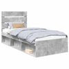 vidaXL R&aacute;m postele Betonově &scaron;ed&aacute; 90 x 190 cm Masivn&iacute; borov&eacute; dřevo
