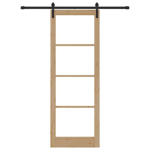 vidaXL Posuvn&eacute; dveře ORKDAL Přirozen&aacute; a čern&aacute; 83 x 232 cm