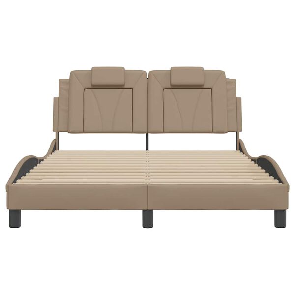 vidaXL R&aacute;m postele Viana bez matrace cappuccino 140x200 cm uměl&aacute; kůže