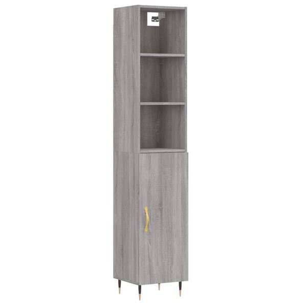 vidaXL Skř&iacute;ň highboard &scaron;ed&aacute; sonoma 34,5 x 34 x 180 cm kompozitn&iacute; dřevo