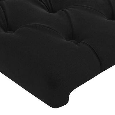 vidaXL Čelo postele s LED černé 103 x 16 x 118/128 cm samet