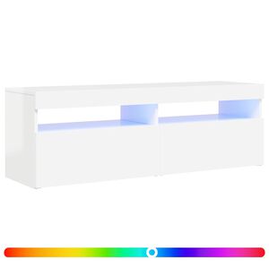 vidaXL TV skř&iacute;ňka s LED osvětlen&iacute;m b&iacute;l&aacute; s vysok&yacute;m leskem 120x35x40 cm