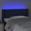 vidaXL Čelo postele s LED modré 93 x 16 x 78/88 cm textil
