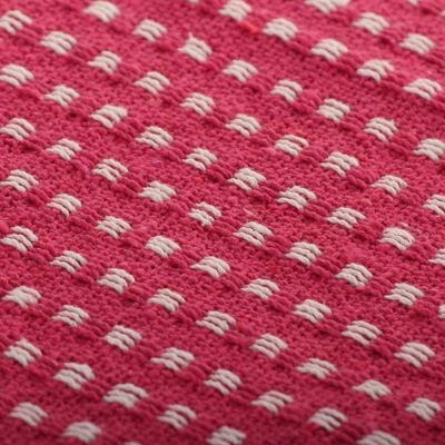 vidaXL Přehoz bavlněný čtverečky 160 x 210 cm růžový