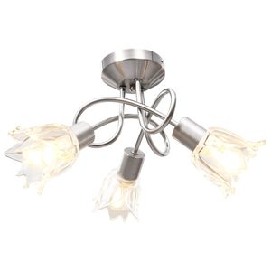 vidaXL Stropn&iacute; lampa průhledn&aacute; skleněn&aacute; st&iacute;nidla 3 ž&aacute;rovky E14 tulip&aacute;n
