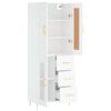 vidaXL Skř&iacute;ň highboard b&iacute;l&aacute; 69,5 x 34 x 180 cm kompozitn&iacute; dřevo