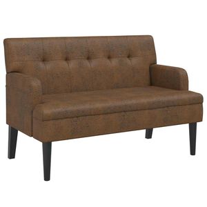 vidaXL Lavice s opěradlem hněd&aacute; 112 x 65,5 x 75 cm uměl&aacute; semi&scaron;ov&aacute; kůže