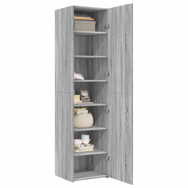 vidaXL Skř&iacute;ň highboard &scaron;ed&aacute; sonoma 45 x 42,5 x 185 cm kompozitn&iacute; dřevo
