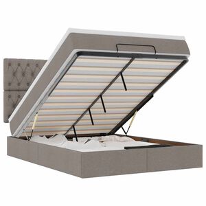 vidaXL Osmansk&yacute; r&aacute;m postele s matrac&iacute; taupe 140x200cm textil