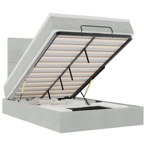 vidaXL Osmansk&yacute; r&aacute;m postele s matracemi světle &scaron;ed&aacute; 120x200cm samet