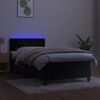 vidaXL Box spring postel s matrac&iacute; a LED čern&aacute; 90x200 cm samet