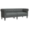 vidaXL Chesterfield pohovka 3m&iacute;stn&aacute; tmavě &scaron;ed&aacute; textil