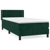 vidaXL Box spring postel s matrac&iacute; tmavě zelen&aacute; 90x200 cm samet