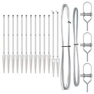 vidaXL Plotové sloupky 13 pcs Stříbrná Ø32mm 60 cm Pozinkovaná ocel