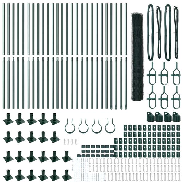 vidaXL Plotov&yacute; sloupek. Zelen&aacute; 50 x 1,2 m (s&iacute;ťka 13 mm) Ocel a PVC