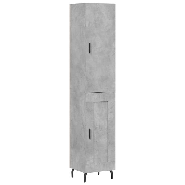 vidaXL Skř&iacute;ň highboard betonově &scaron;ed&aacute; 34,5x34x180 cm kompozitn&iacute; dřevo