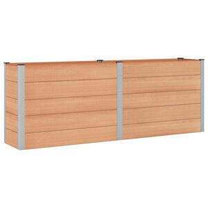 vidaXL Zahradn&iacute; vyv&yacute;&scaron;en&yacute; z&aacute;hon Hněd&aacute; 250 x 50 x 91 cm WPC a hlin&iacute;k