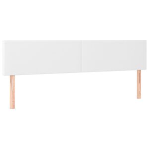 vidaXL Čela postele b&iacute;l&aacute; 200 x 5 x 78/88 cm uměl&aacute; kůže