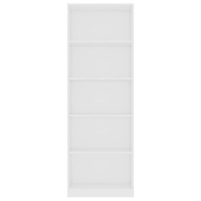 vidaXL Knihovna s 5 policemi bílá 60 x 24 x 175 cm dřevotříska