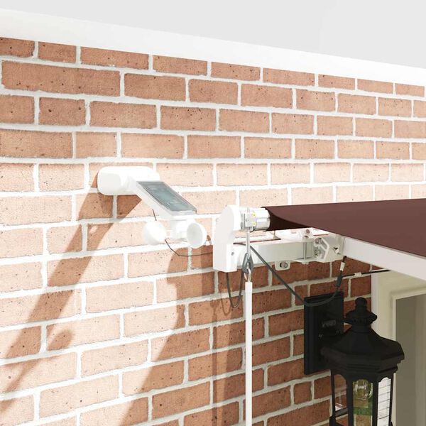 vidaXL Automatick&aacute; zatahovac&iacute; mark&yacute;za s LED hněd&aacute; 600 x 300 cm