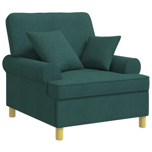 vidaXL XL křeslo s podu&scaron;kami Tmavě zelen&aacute; Textil