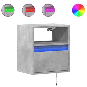 vidaXL N&aacute;stěnn&aacute; TV skř&iacute;ňka s LED osvětlen&iacute;m betonově &scaron;ed&aacute; 41x31x45 cm