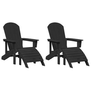 vidaXL Zahradní lounge nábytek 2 pcs Černá 74 x 82 x 90 cm Plast