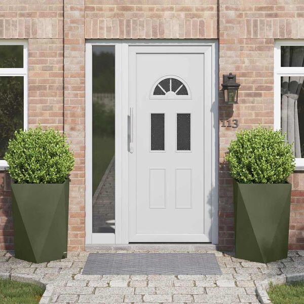 vidaXL Truhlík 2 pcs Olivově zelená 50 x 50 x 75 cm Ocel