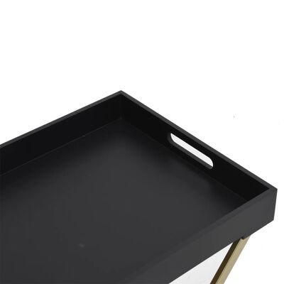 vidaXL Skládací stolek zlatý a černý 48 x 34 x 61 cm MDF