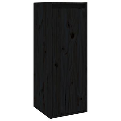 vidaXL Nástěnná skříňka černá 30 x 30 x 80 cm masivní borové dřevo
