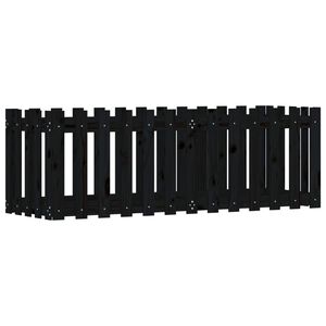 vidaXL Vyv&yacute;&scaron;en&yacute; z&aacute;hon plotov&yacute; design čern&yacute; 150x50x50 cm masiv borovice