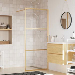 vidaXL Z&aacute;stěna do průchoz&iacute; sprchy čir&eacute; ESG sklo zlat&aacute; 80 x 195 cm