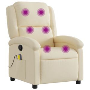 vidaXL Mas&aacute;žn&iacute; polohovac&iacute; křeslo kr&eacute;mov&eacute; textil
