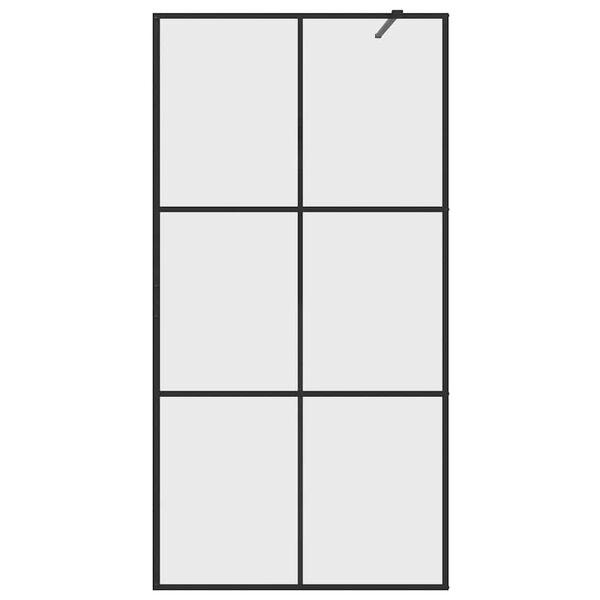 vidaXL Zástěna do průchozí sprchy čiré ESG sklo 100 x 195 cm černá