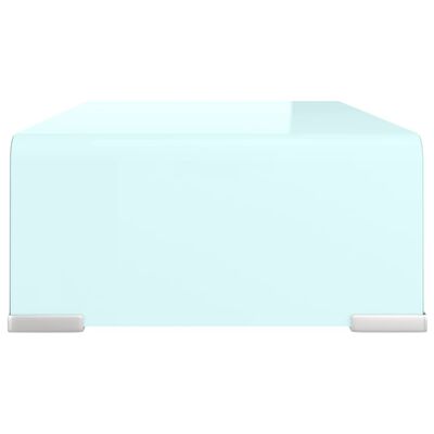 vidaXL TV stolek / podstavec na monitor sklo zelený 40 x 25 x 11 cm