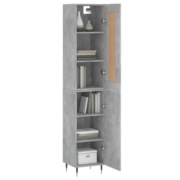 vidaXL Skř&iacute;ň highboard betonově &scaron;ed&aacute; 34,5x34x180 cm kompozitn&iacute; dřevo