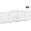 vidaXL Klenut&eacute; gabionov&eacute; ko&scaron;e 9 ks 400x30x120/140cm pozinkovan&eacute; železo