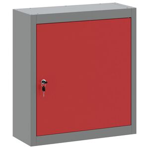 vidaXL N&aacute;strojov&aacute; skř&iacute;ň s polic&iacute; Červen&aacute; a &scaron;ed&aacute; 50 x 20 x 55 cm