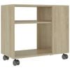 vidaXL Odkl&aacute;dac&iacute; stolek sonoma dub 70x35x60,5 cm kompozitn&iacute; dřevo