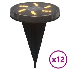 vidaXL Sol&aacute;rn&iacute; zemn&iacute; světla s hroty venkovn&iacute; 12 ks tepl&aacute; b&iacute;l&aacute;