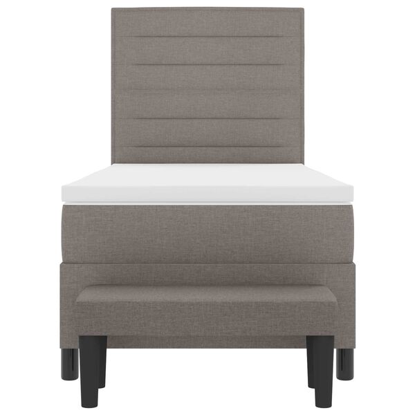 vidaXL Postel s boxspringem s matrac&iacute; s čelo Taupe 90 x 190 cm textil