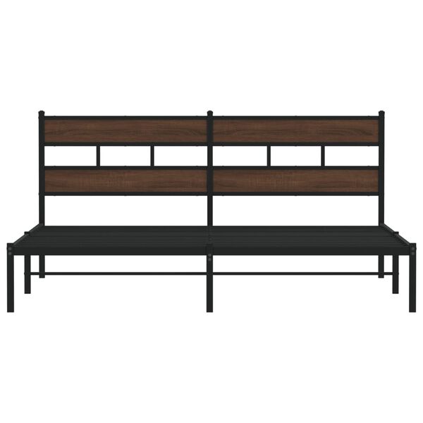 vidaXL Postel bez matrace s čelem hněd&yacute; dub 200 x 200 cm