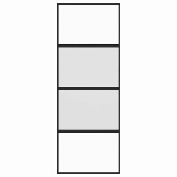 vidaXL Posuvn&eacute; dveře čern&eacute; 76 x 205 cm tvrzen&eacute; sklo a hlin&iacute;k