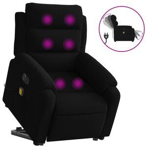 vidaXL Elektrick&eacute; zvedac&iacute; mas&aacute;žn&iacute; polohovac&iacute; křeslo čern&eacute; samet